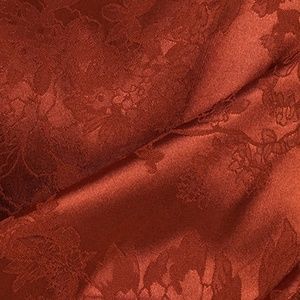 Under the Moonlight Rust Orange Satin Jacquard Dress